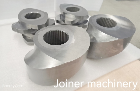 Buhler 155 Twin Screw Extruder Screws Barrel untuk industri makanan yang dibengkokkan