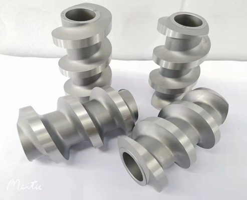 Buhler 155 Twin Screw Extruder Screws Barrel untuk industri makanan yang dibengkokkan