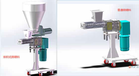 CPJ58 Side De Gassing Sew Motor Twin Screw Extruder Side Feeder Untuk Industri Pangan yang Dibungkus