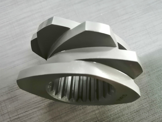 High Wear Twin Plastic Extruder Screw Elements dengan Vacuum quenching treatment Segmen Sekop Penerbangan Tunggal