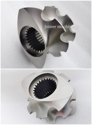 High Wear Twin Plastic Extruder Screw Elements dengan Vacuum quenching treatment Segmen Sekop Penerbangan Tunggal