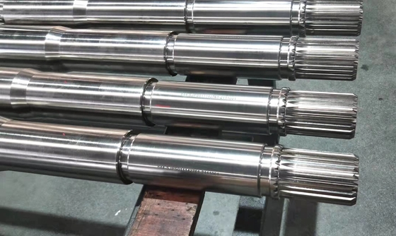 Kekuatan Tinggi High Finish Tradisional Spline Milling Twin Extruder Shaft